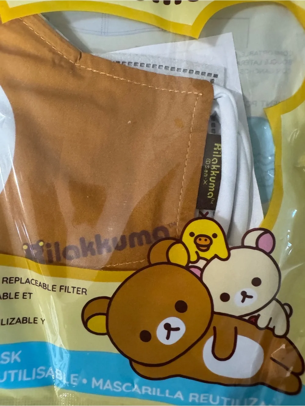 Rilakumma Cutesy design Reusable Adult Face Mask — NWT — Sealed.